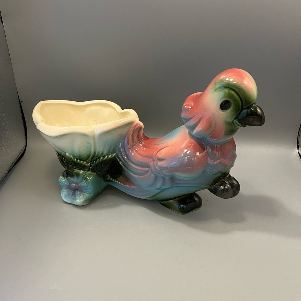 Gorgeous, vintage Parrot and Flower Planter believed to have been made by Regal